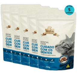 Kit 5 Snacks Hana Healthy Life Dental Care P/ Gatos Adultos 60G