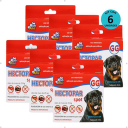 Imagem do produto Kit 6 Antipulgas Hectopar Mon Ami Gg 4Ml Cães Acima De 25Kg