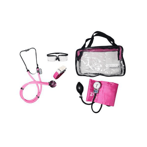 Imagem do produto Kit Acadêmico Rosa Com Bolsa Transparente P.a. Med Kpa401