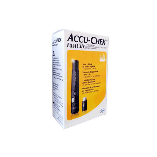 Kit Accuchek Fastclix Nano 1 Lancetador, 1 Tambor E 6 Lancetas Para Teste Glice