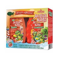 Kit Acqua Kids Shampoo E Condicionador Cabelos Lisos E Finos 400M Cada