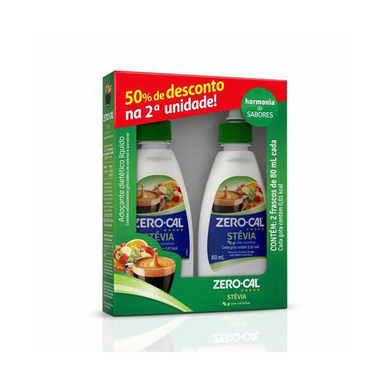 Imagem do produto Kit Adocante Liquido Zero Cal Stevia 2 Unidades 80Ml Cada