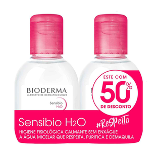 Kit Água Micelar Demaquilante Calmante Bioderma Sensibio H2O 100Ml + 100Ml