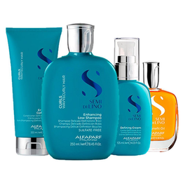 Imagem do produto Kit Alfaparf Semi Di Lino Curls Shampoo E Condicionador E Creme E Óleo