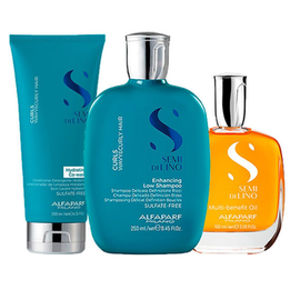 Imagem do produto Kit Alfaparf Semi Di Lino Curls Shampoo E Condicionador E Óleo