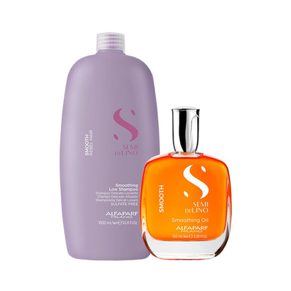 Imagem do produto Kit Alfaparf Semi Di Lino Smooth Smoothing Profissional Shampoo E Óleo