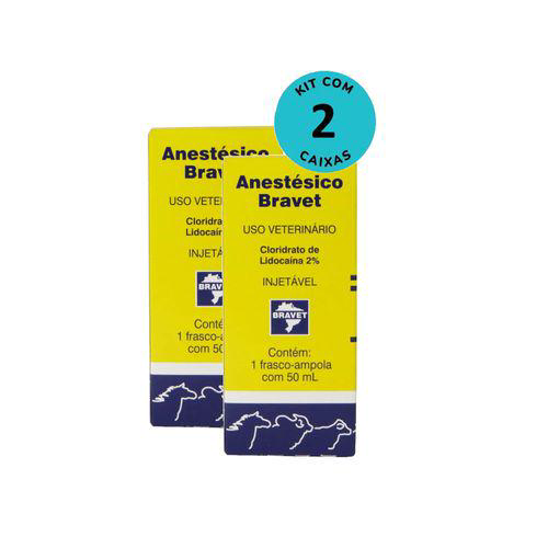 Imagem do produto Kit Anestésico Com Vasoconstritor Injetável 2% Bravet 50Ml Com 2 Unidades