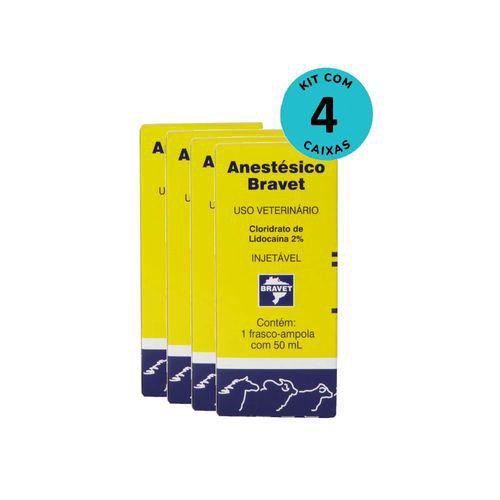 Imagem do produto Kit Anestésico Com Vasoconstritor Injetável 2% Bravet 50Ml Com 4 Unidades