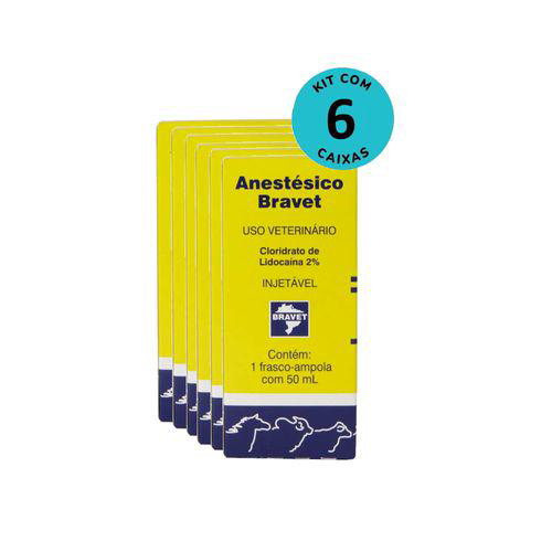 Imagem do produto Kit Anestésico Com Vasoconstritor Injetável 2% Bravet 50Ml Com 6 Unidades