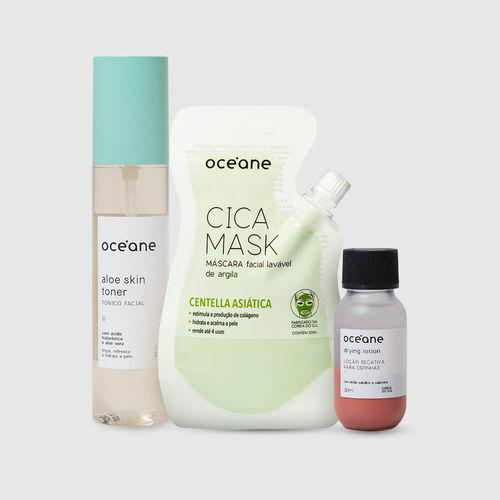 Imagem do produto Kit Antiacne Efeito Calmante Máscara Facial De Cica + Tônico + Loção Secativa 3 Produtos