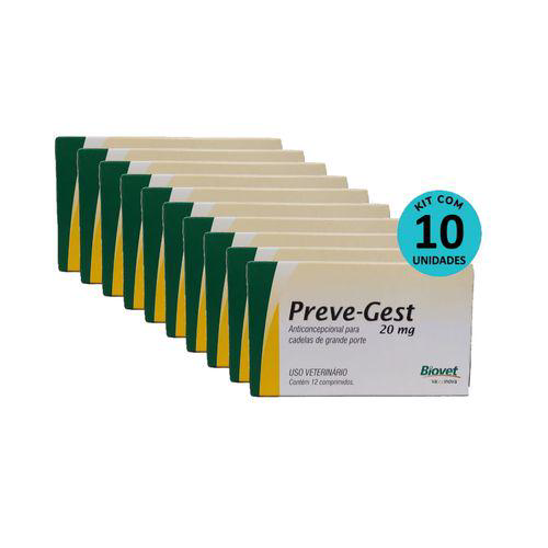 Imagem do produto Kit Anticoncepcional Prevegest Biovet 20Mg C/ 12 Comprimidos C/ 10 Unidades