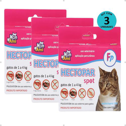 Imagem do produto Kit Antipulgas Hectopar Mon Ami 0,4Ml Gatos De 1 A 4Kg C/ 3 Unidades