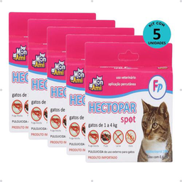 Imagem do produto Kit Antipulgas Hectopar Mon Ami 0,4Ml Gatos De 1 A 4Kg C/ 5 Unidades
