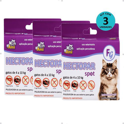 Imagem do produto Kit Antipulgas Hectopar Mon Ami 1Ml Gatos De 4 A 10Kg C/ 3 Unidades