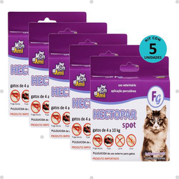 Imagem do produto Kit Antipulgas Hectopar Mon Ami 1Ml Gatos De 4 A 10Kg C/ 5 Unidades