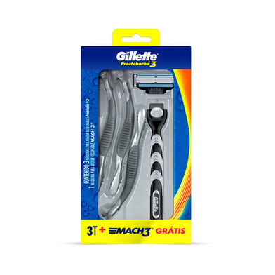 Kit Aparelho De Barbear Prestobarba 3 + Aparelho Gillette Mach 3 1 Unidade