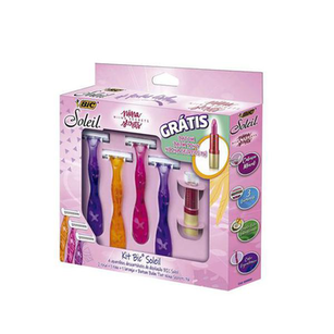 Imagem do produto Kit Aparelho De Depilar Bic Soleil Com 4 Unidades + 1 Batom Niina Secrets 1 Unidade