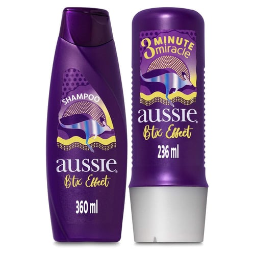 Kit Aussie Botox Effect Shampoo 360Ml + Creme De Tratamento 3 Minutos Milagrosos 236Ml