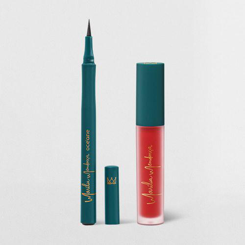 Imagem do produto Kit Batom Líquido Vermelho + Caneta Delineadora Marília Mendonça By Océane 2 Produtos Oceane