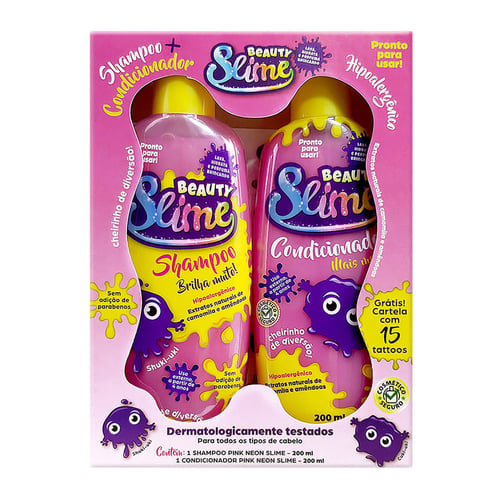 Imagem do produto Kit Beauty Slime Pink Neon Shampoo 200Ml+Condicionador 200Ml
