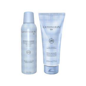 Kit Beleza Giovanna Baby Desodorante Aerossol Azul 150Ml + Giovanna Baby Loção Hidratante Desodorante Azul 200Ml