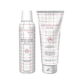 Kit Beleza Giovanna Baby Desodorante Aerossol Blanc Vanilla 150Ml + Giovanna Baby Loção Hidratante Desodorante Blanc Vanilla 200Ml