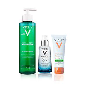 Imagem do produto Kit Beleza Vichy Protetor Idéal Soleil Purify Oil Free Fps70 40G + Hidratante Facial Fortificante Mineral 89 30Ml + Gel De Limpeza Normaderm 300G