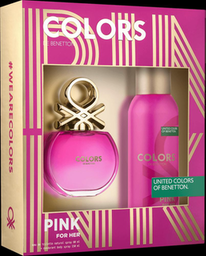 Kit Benetton Colors Pink Edt 80Ml Deo 150Ml