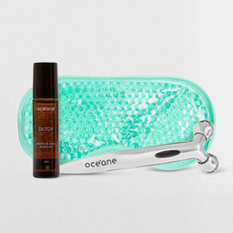 Kit Blend De Óleos Essenciais Para Desintoxicar + Massageador Facial 3D + Máscara Em Gel Para Olhos 3 Produtos Oceane