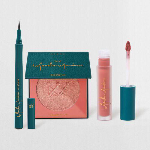 Imagem do produto Kit Blush Rose Gold + Batom Líquido Nude + Caneta Delineadora Marília Mendonça By Océane 3 Produtos