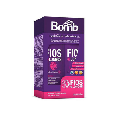 Kit Bomb V Explosão De Vitaminas Shampoo Condicionador Nouvelle 300Ml