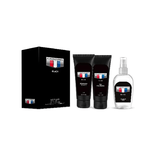 Kit Camaro Black Body Splash 100Ml + Gel Pós Barba 100G + Shampoo 3 Em 1 100Ml