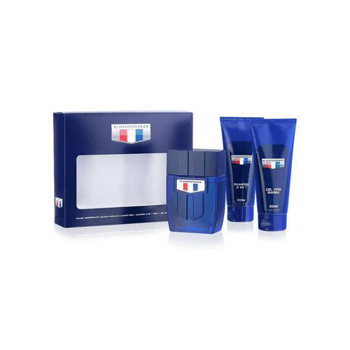 Kit Camaro Blue Deo Colônia 100Ml + Shampoo 100Ml + Pós Barba 100Ml Incolor