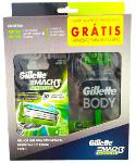 Kit Carga Gillette Mach3 Sensitive Com 4 Lminas Grátis Aparelho Body
