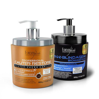 Kit Cauterização Capilar Com Blindagem Biomimética 500G Forever Liss