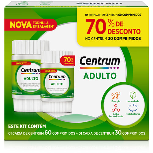 Kit Centrum Com 60+30 90 Comprimidos