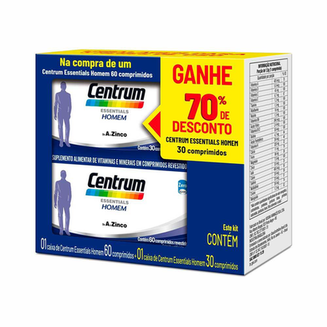 Kit Centrum Essentials Homem Com 60 Comprimidos