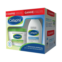 Kit Cetaphil Creme Hidratante Com 453G + Loção De Limpeza Com 120Ml