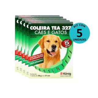 Kit Coleira Tea 327 Cães Grandes König 38G 57Cm 5 Unidades
