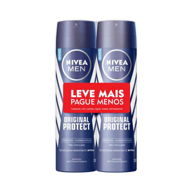 Kit Com 02 Desodorante Nivea Men Original Protect Aerosol 150Ml Com 50% De Desconto Na 2 Unidade