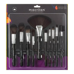 Imagem do produto Kit Com 10 Pincéis Para Maquiagem Preto Macrilan