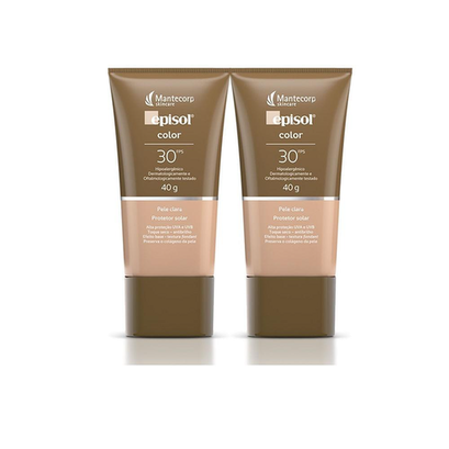 Imagem do produto Kit Com 2 Episol Color Pele Clara Fps 30 Protetor Solar 40G Mantercorp