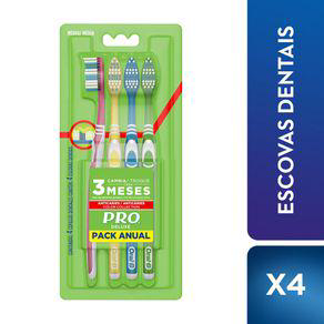 Imagem do produto Kit Com 4 Escovas Dentais Oralb Pro Deluxe Média