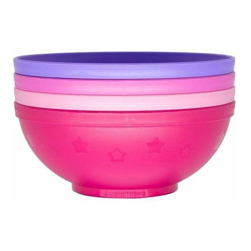 Imagem do produto Kit Com 4 Pratos Infantis Bowls 300 Ml Infanti Rosa E Roxo