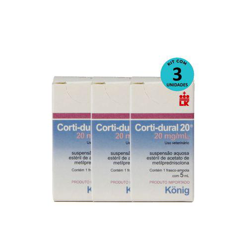 Imagem do produto Kit Cortidural Injetável König 20Mg 5Ml C/ 3 Unidades