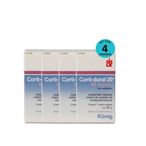 Imagem do produto Kit Cortidural Injetável König 20Mg 5Ml C/ 4 Unidades