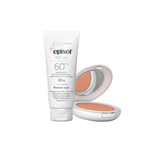 Imagem do produto Kit Cuidado Da Pele Mantecorp Protetor Solar Facial Fps 60 E Protetor Solar Em Pó Facial Fps 50 Morena+