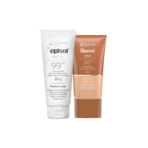 Imagem do produto Kit Cuidado Da Pele Mantecorp Protetor Solar Facial Fps 99 E Protetor Solar Fps 30 Morena