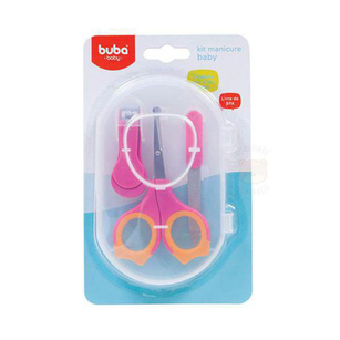 Kit Cuidados Com As Unhas Do Bebê Rosa 0M+ Buba Buba6140r Kit Manicure Baby Rosa