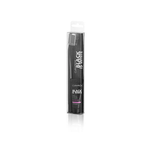 Kit Curaprox Black Is White Escova Dental Ultra Macia + Creme Dental 8Ml